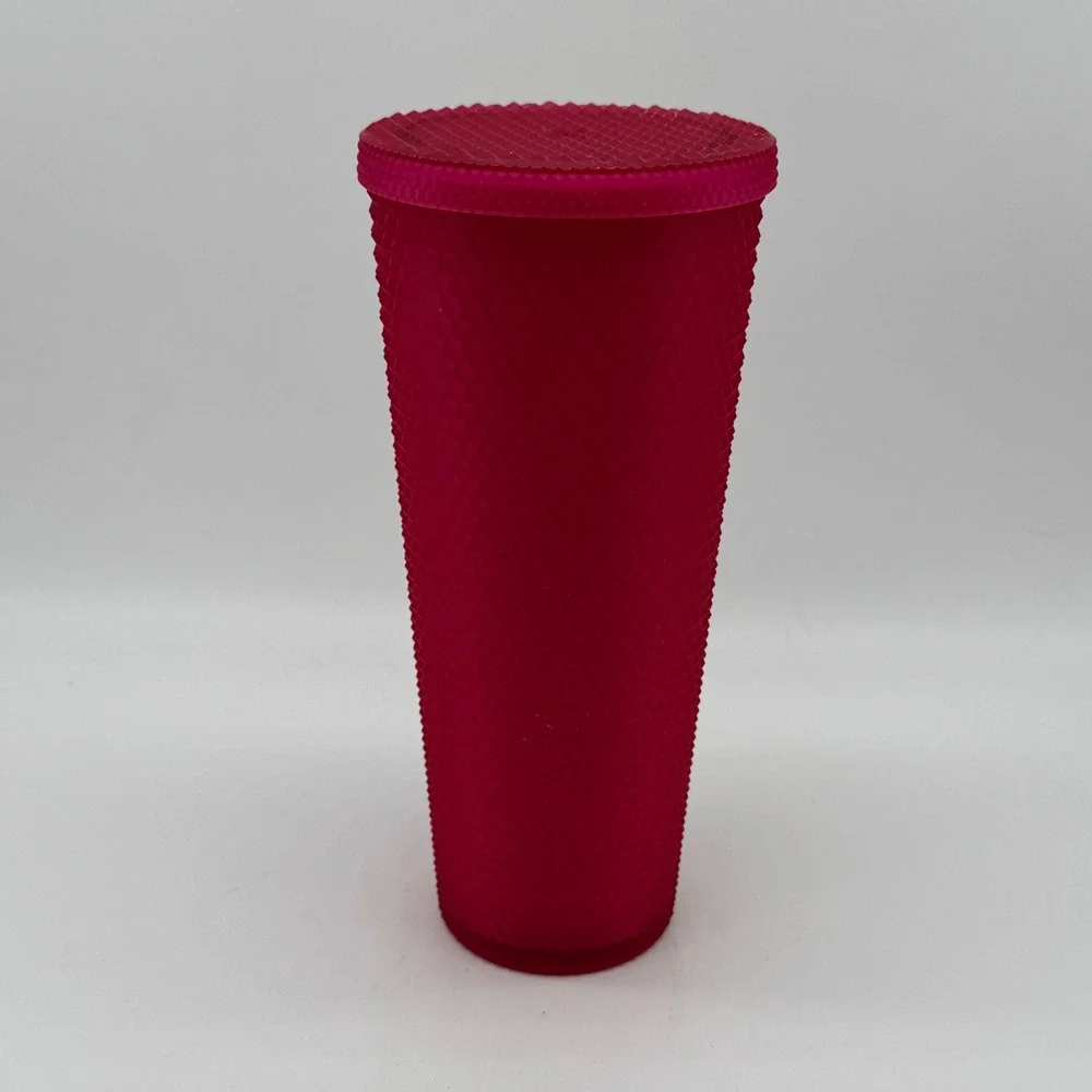 Starbucks Neon Pink Matte Studded Tumbler Venti 24oz Cold Cup 2021 No Straw